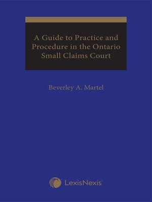 cover image of Guide to Practice and Procedure in the Ontario Small Claims Court